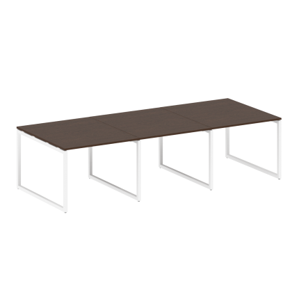Metal System Quattro Перег. стол (3 столешницы) на О-оразном м/к 40БО.ПРГ-3.1 Венге Цаво/Металл Белы