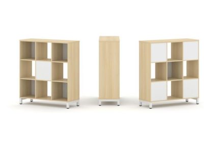 Style Project Набор стеллажа 2-х сторон., 3 яр. SN.NSD-331 Акация Лорка/Белый/Металл Белый 1121*400*
