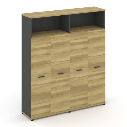 Concept Шкаф 2 широкие секции, 5 ниш CN.STS-526 A Дуб Винченцо/Антрацит/Металл Антрацит 1668*420*192