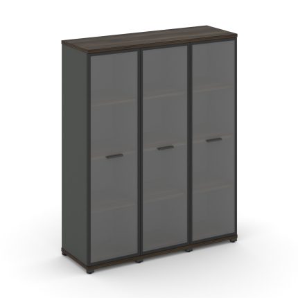 Concept Шкаф 3 узкие секции, 4 ниши CN.STU-436 RPB A Дуб Мали/Антрацит/Металл Антрацит/Прозрачный 12