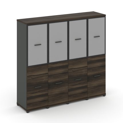 Concept Шкаф 4 узкие секции, 4 ниши  CN.STU-442 RMB A Дуб Мали/Антрацит/Металл Антрацит/Сатин 1668*4