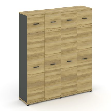 Concept Шкаф 2 широкие секции, 5 ниш CN.STS-527 A Дуб Винченцо/Антрацит/Металл Антрацит 1668*420*192