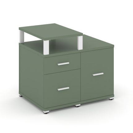 Concept Тумба приставная сервисная с надставкой узкой CN.TSR-002 W Кобо/Металл Белый 836*600*750