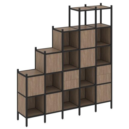 Loft Прямой стеллаж VR.L-25 Дуб Аризона/Металл Черный 2110*446*2280