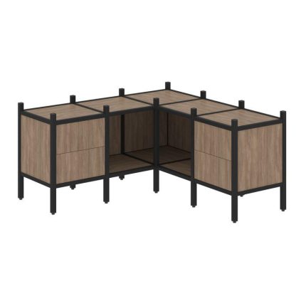 Loft Угловой внутренний стеллаж VR.L-27 Дуб Аризона/Металл Черный 1278*1278*636