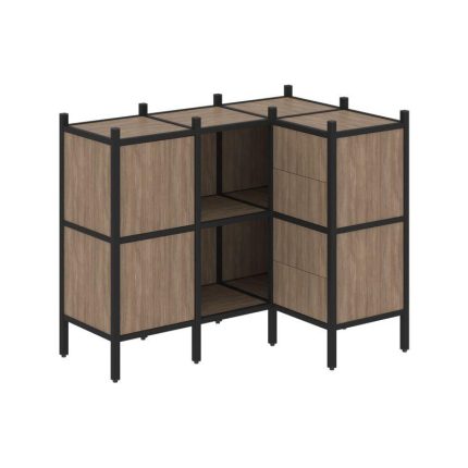 Loft Угловой внутренний стеллаж VR.L-28 Дуб Аризона/Металл Черный 1278*862*1047