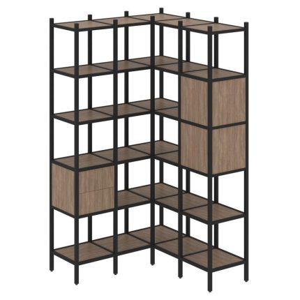 Loft Угловой внутренний стеллаж VR.L-34 Дуб Аризона/Металл Черный 1278*1278*2280