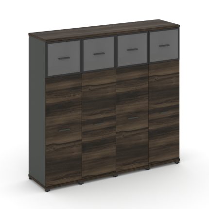 Concept Шкаф 4 узкие секции, 4 ниши CN.STU-444 RPB A Дуб Мали/Антрацит/Металл Антрацит/Прозрачный 16