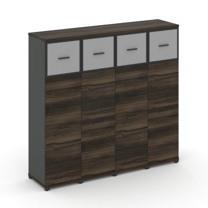 Concept Шкаф 4 узкие секции, 4 ниши CN.STU-444 RMB A Дуб Мали/Антрацит/Металл Антрацит/Сатин 1668*42