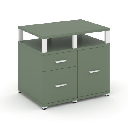 Concept Тумба приставная сервисная с надставкой широкой CN.TSR-003 W Кобо/Металл Белый 836*600*750