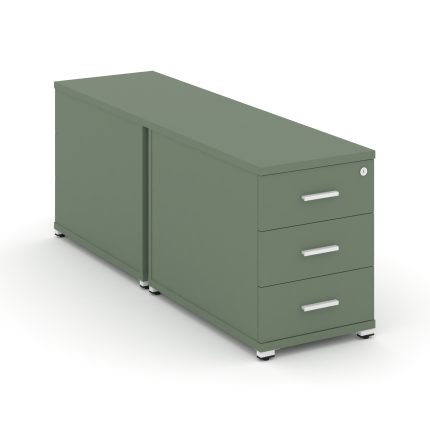 Concept Тумба двухсторонняя опорная/приставная 3 ящ.  CN.DTGO-001 W Кобо/Металл Белый 420*1480*583