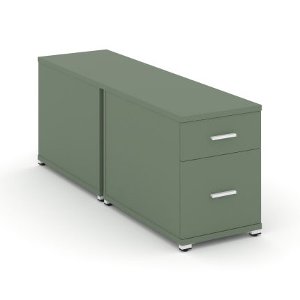 Concept Тумба двухсторонняя опорная/приставная 1 ящ.+1 распаш. фасад CN.DTGO-004 W Кобо/Металл Белый