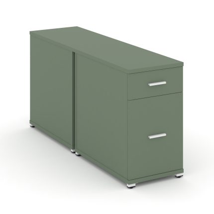 Concept Тумба двухсторонняя опорная/приставная 1 ящ.+1 распаш. фасад CN.DTGO-005 W Кобо/Металл Белый