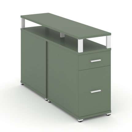 Concept Тумба двухсторонняя опорная/приставная 1 ящ.+1 распаш. фасад с надставкой. CN.DTGO-006 W Коб