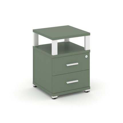 Concept Тумба приставная 2 ящ. с надставкой CN.TUP-002 W Кобо/Металл Белый 420*420*583