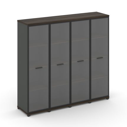 Concept Шкаф 4 узкие секции, 4 ниши CN.STU-446 RPB A Дуб Мали/Антрацит/Металл Антрацит/Прозрачный 16