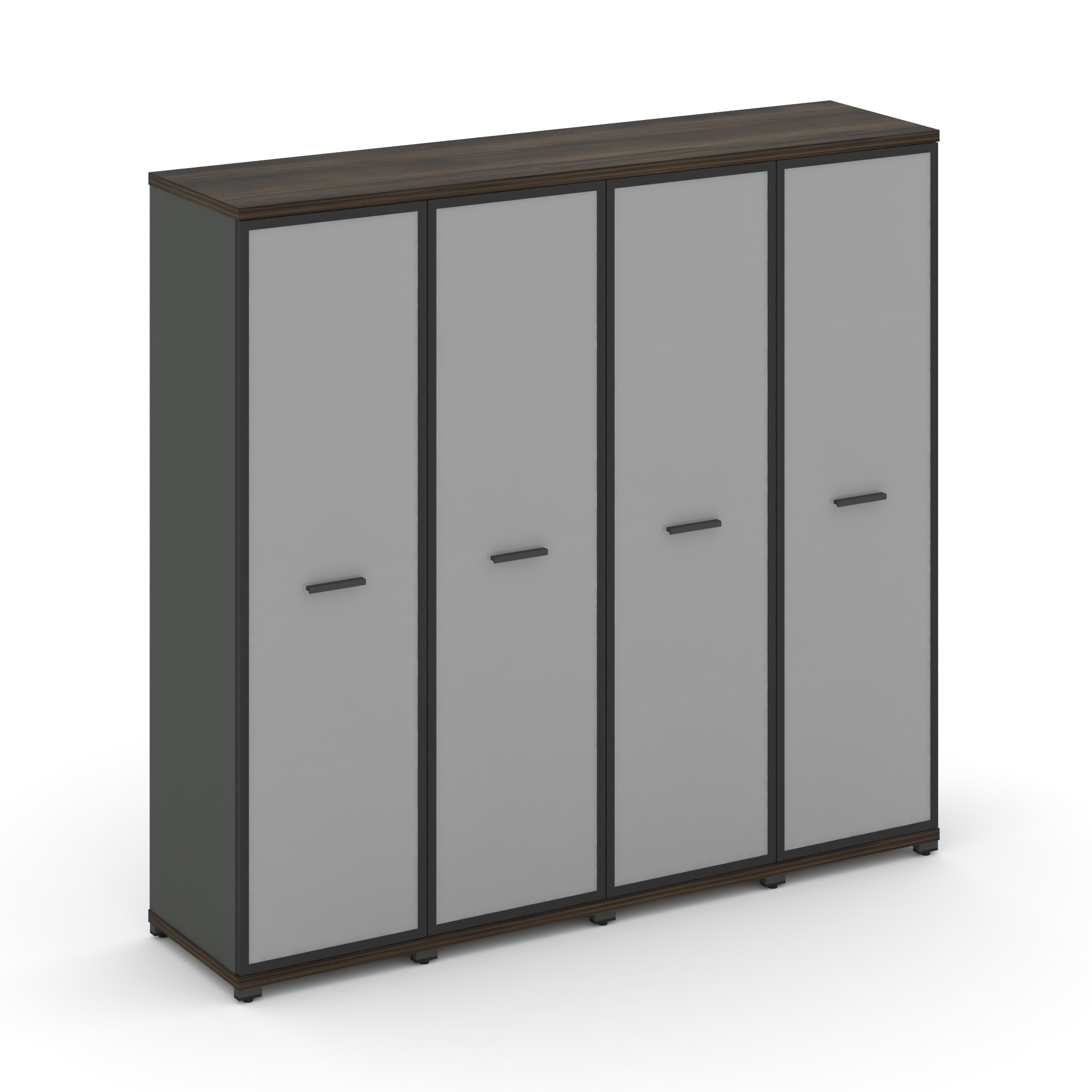 Concept Шкаф 4 узкие секции, 4 ниши CN.STU-446 RMB A Дуб Мали/Антрацит/Металл Антрацит/Сатин 1668*42