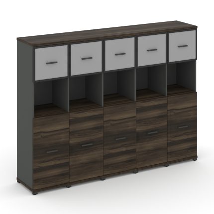 Concept Шкаф 5 узких секций, 4 ниши CN.STU-455 RMB A Дуб Мали/Антрацит/Металл Антрацит/Сатин 2084*42