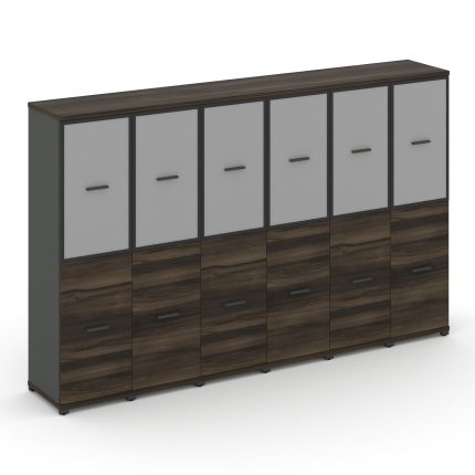 Concept Шкаф 6 узких секций, 4 ниши CN.STU-462 RMB A Дуб Мали/Антрацит/Металл Антрацит/Сатин 2500*42