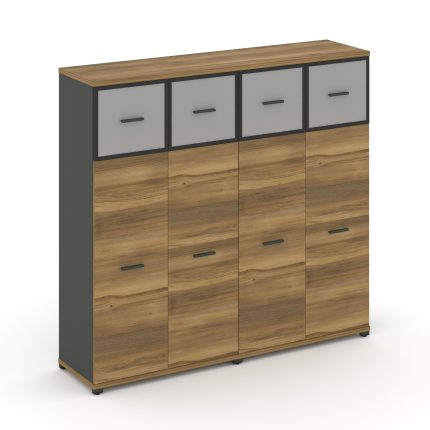 Concept Шкаф 2 широкие секции, 4 ниши CN.STS-424 RMB A Сандал Янтарный/Антрацит/Металл Антрацит/Сати