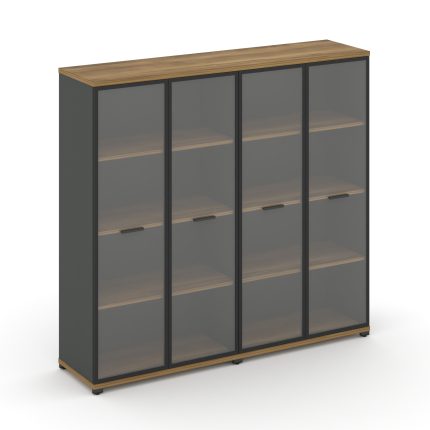 Concept Шкаф 2 широкие секции, 4 ниши CN.STS-426 RPB A Сандал Янтарный/Антрацит/Металл Антрацит/Проз
