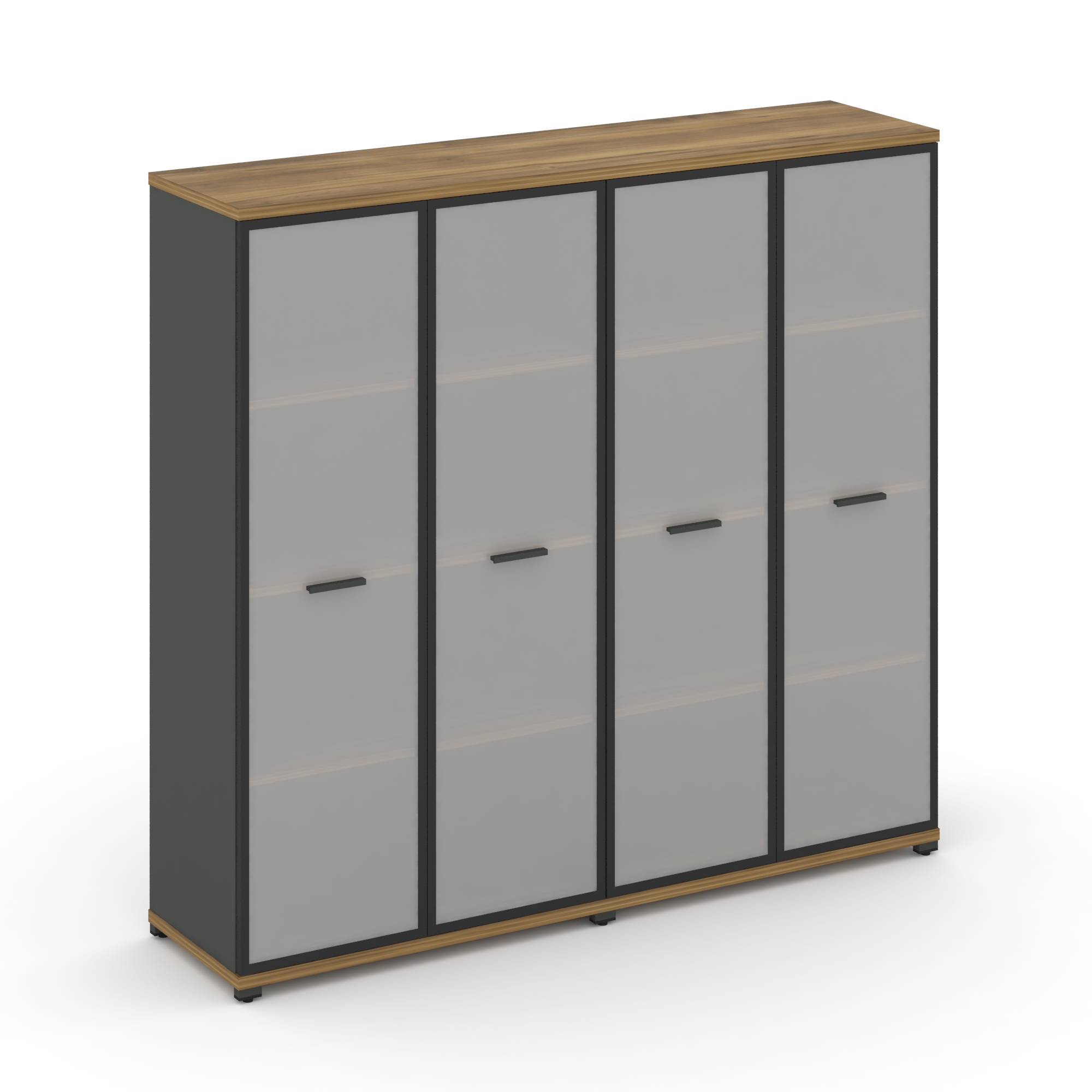 Concept Шкаф 2 широкие секции, 4 ниши CN.STS-426 RMB A Сандал Янтарный/Антрацит/Металл Антрацит/Сати