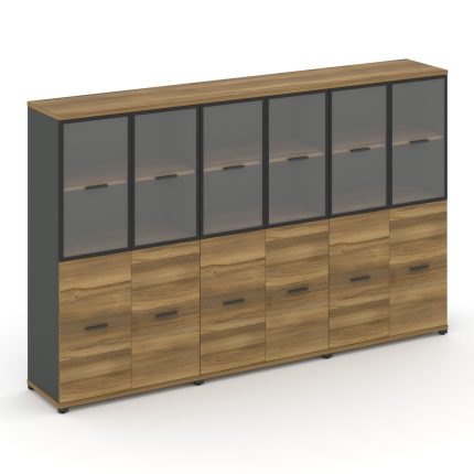 Concept Шкаф 3 широкие секции, 4 ниши CN.STS-432 RPB A Сандал Янтарный/Антрацит/Металл Антрацит/Проз