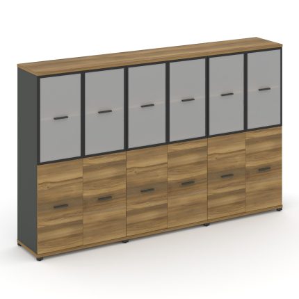 Concept Шкаф 3 широкие секции, 4 ниши CN.STS-432 RMB A Сандал Янтарный/Антрацит/Металл Антрацит/Сати