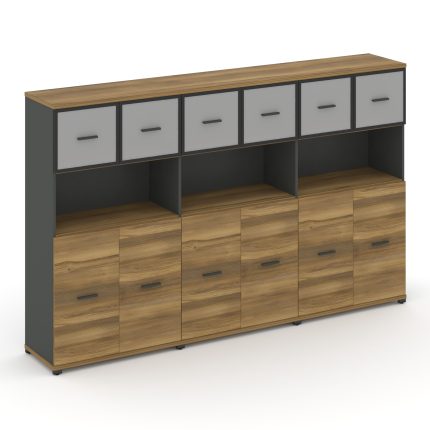 Concept Шкаф 3 широкие секции, 4 ниши CN.STS-435 RMB A Сандал Янтарный/Антрацит/Металл Антрацит/Сати