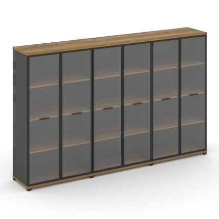 Concept Шкаф 3 широкие секции, 4 ниши CN.STS-436 RPB A Сандал Янтарный/Антрацит/Металл Антрацит/Проз
