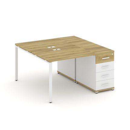 Concept Рабочая станция с 1 опорной тумбой CN.DRS-401 W Дуб Винченцо/Белый Бриллиант/Металл Белый 14