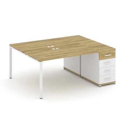 Concept Рабочая станция с 1 опорной тумбой CN.DRS-403 W Дуб Винченцо/Белый Бриллиант/Металл Белый 18
