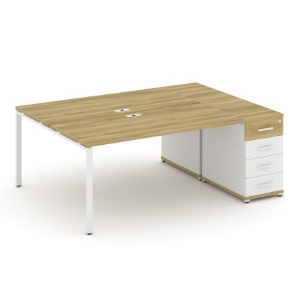 Concept Рабочая станция с 1 опорной тумбой CN.DRS-404 W Дуб Винченцо/Белый Бриллиант/Металл Белый 20