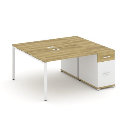Concept Рабочая станция с 1 опорной тумбой CN.DRS-406 W Дуб Винченцо/Белый Бриллиант/Металл Белый 16