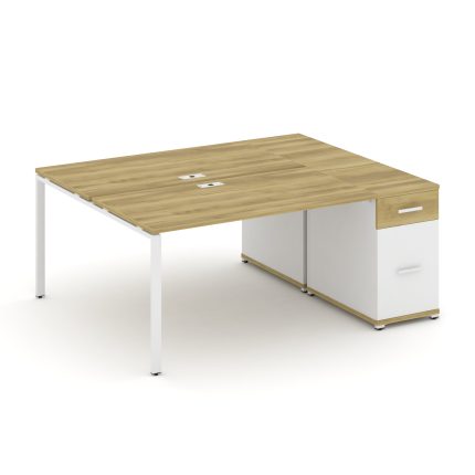 Concept Рабочая станция с 1 опорной тумбой CN.DRS-407 W Дуб Винченцо/Белый Бриллиант/Металл Белый 18