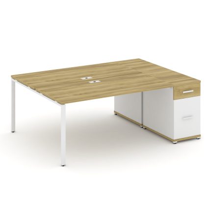 Concept Рабочая станция с 1 опорной тумбой CN.DRS-408 W Дуб Винченцо/Белый Бриллиант/Металл Белый 20