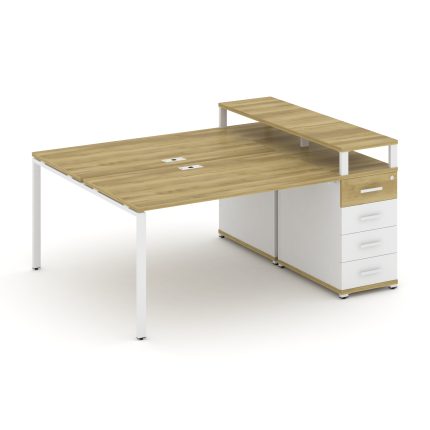 Concept Рабочая станция с 1 опорной тумбой CN.DRS-411 W Дуб Винченцо/Белый Бриллиант/Металл Белый 18
