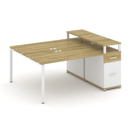 Concept Рабочая станция с 1 опорной тумбой CN.DRS-415 W Дуб Винченцо/Белый Бриллиант/Металл Белый 18