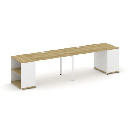 Concept Рабочая станция с опорными стеллажами CN.ORS-202 Дуб Винченцо/Белый Бриллиант/Металл Белый 3