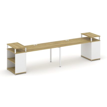 Concept Рабочая станция с опорными стеллажами с верх. горизонтами CN.ORS-207 Дуб Винченцо/Белый Брил