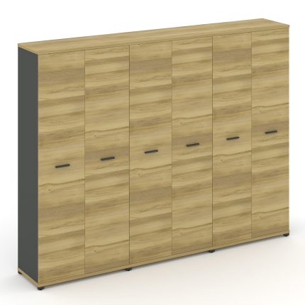 Concept Шкаф 3 широкие секции, 5 ниш CN.STS-538 A Дуб Винченцо/Антрацит/Металл Антрацит 2500*420*192