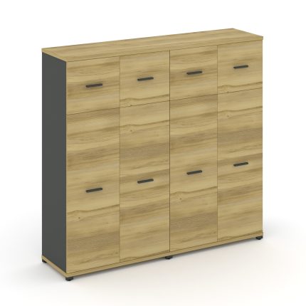 Concept Шкаф 2 широкие секции, 4 ниши CN.STS-424 A Дуб Винченцо/Антрацит/Металл Антрацит 1668*420*15