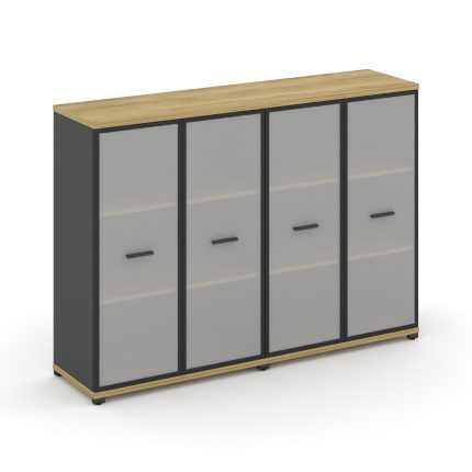 Concept Шкаф 2 широкие секции, 3 ниши CN.STS-326 RMB A Дуб Винченцо/Антрацит/Металл Антрацит/Сатин 1