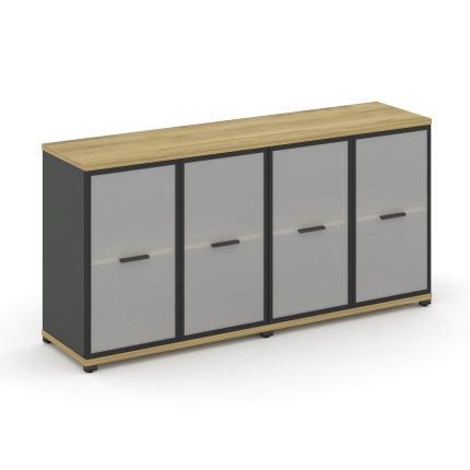 Concept Шкаф 2 широкие секции, 2 нишии CN.STS-223 RMB A Дуб Винченцо/Антрацит/Металл Антрацит/Сатин