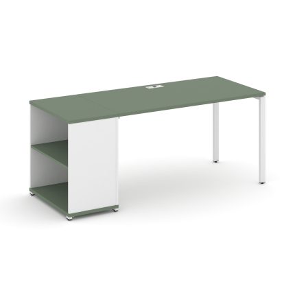 Concept Стол рабочий с опорным стеллажом CN.SP-203 Кобо/Белый Бриллиант/Металл Белый 1800*720*750