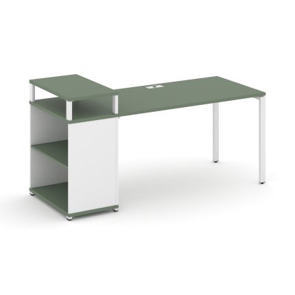 Concept Стол рабочий с опорным стеллажом с верх. горизонтом  CN.SP-207 Кобо/Белый Бриллиант/Металл Б