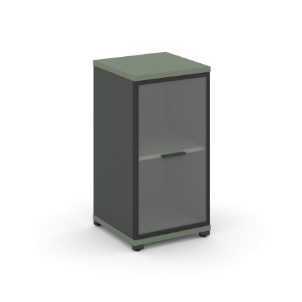 Concept Шкаф 1 узкая секция, 2 ниши CN.STU.E-213 RPB A Кобо/Антрацит/Металл Антрацит/Прозрачный 420*