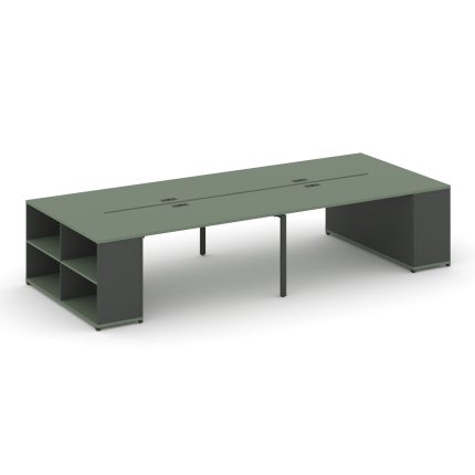 Concept Рабочая станция с опорными стеллажами CN.DRS-245 Кобо/Антрацит/Металл Антрацит 2800*1480*750