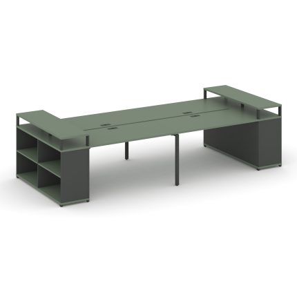 Concept Рабочая станция с опорными стеллажами с верх. горизонтами CN.DRS-252 Кобо/Антрацит/Металл Ан