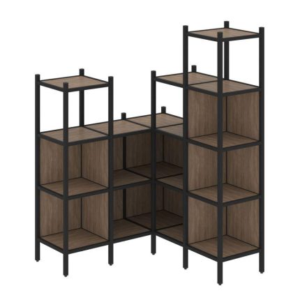 Loft Угловой внутренний стеллаж VR.L-39 Дуб Аризона/Металл Черный 1278*1278*1869